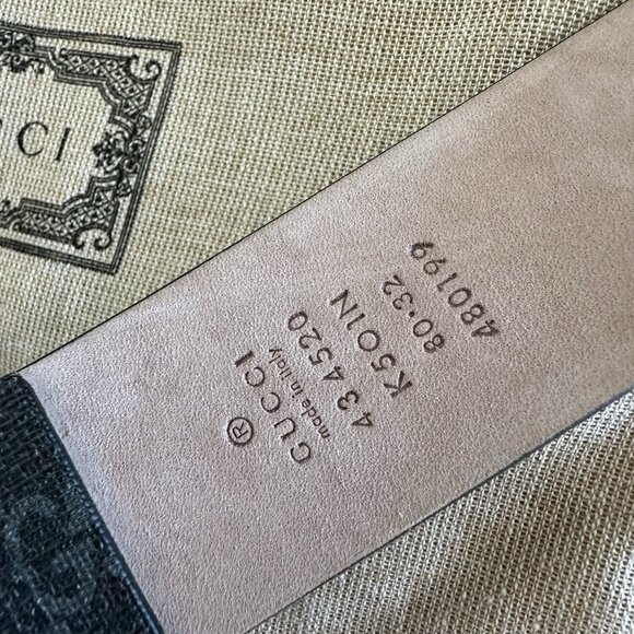 New GUCCI Monogramme Kingsnake Black Luxury Designer Belt Size 80/32 3.5cm width - Picture 4 of 7